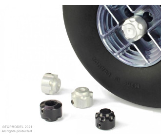 Stop rings and wheel axles - BAGUE ARRET ROUE BORGNE ALU ø8mm 4pcs - FLASH RC