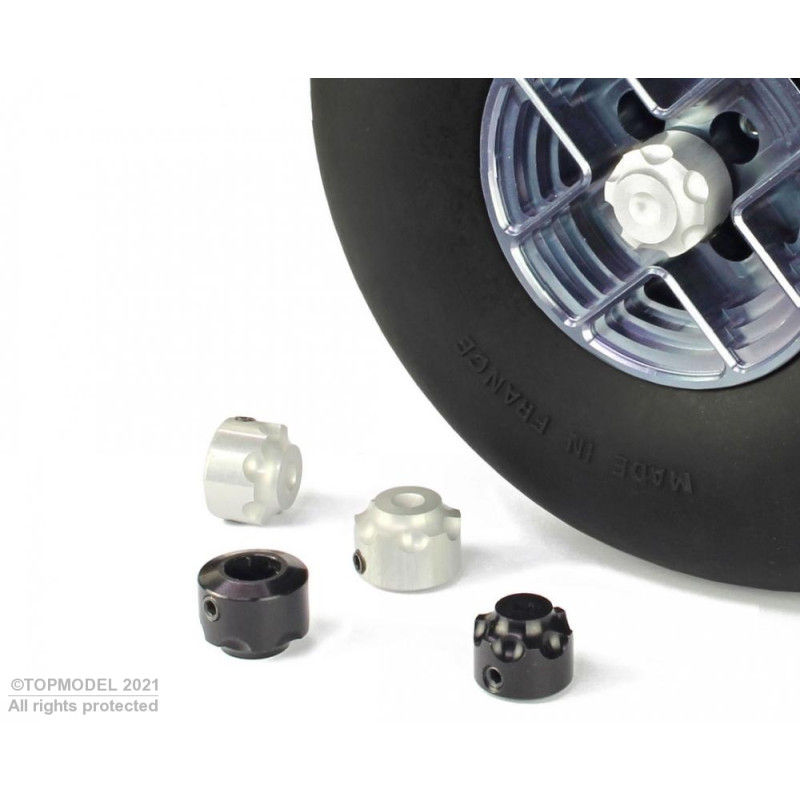 Stop rings and wheel axles - BAGUE ARRET ROUE BORGNE ALU ø8mm 4pcs - FLASH RC