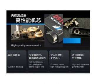 Servo analogique micro Dualsky DS169F (9g, 2.8kg/cm, 0.06s/60°) - FLASH RC 2