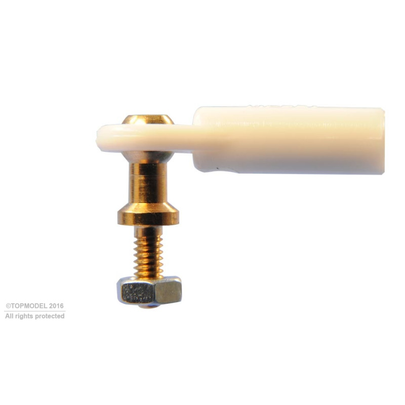 CHAPE A ROTULE V1, Ø4, M2/M2 LONGUE 2pcs - FLASH RC