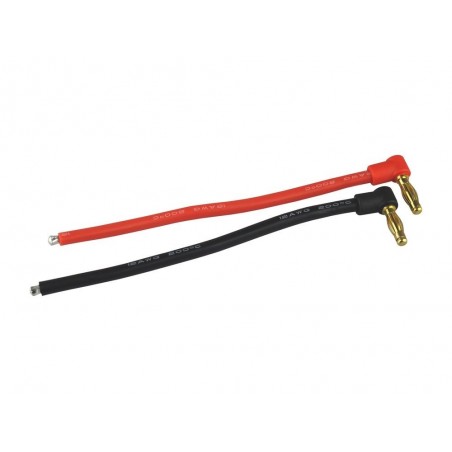 Kabel für Batterien, Motoren usw... - Eckverbindungskabel Ø4,0mm 12cm - blanke Drähte - FLASH RC