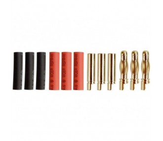 Gold plug 2/2.3/3/3.5/4/5/5.5/6/8 - Gold plug PK 4mm M/F (3 pairs) - Yuki Model - FLASH RC