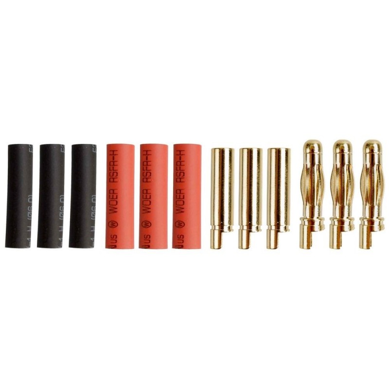 Gold plug 2/2.3/3/3.5/4/5/5.5/6/8 - Gold plug PK 4mm M/F (3 pares) - Yuki Model - FLASH RC