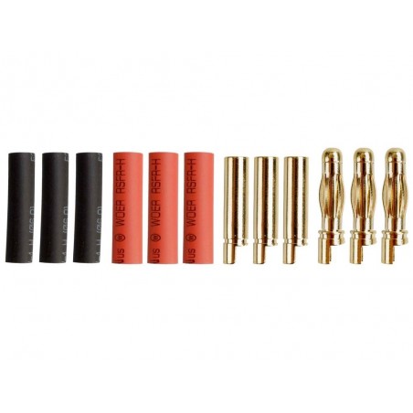 Gold plug 2/2.3/3/3.5/4/5/5.5/6/8 - Gold plug PK 4mm M/F (3 pairs) - Yuki Model - FLASH RC