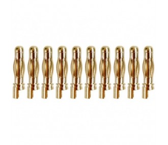 GOLD Socket 2/2.3/3/3.5/4/5/5.5/6/8 - GOLD Socket PK 4mm macho (10 uds) - Modelo Yuki - FLASH RC