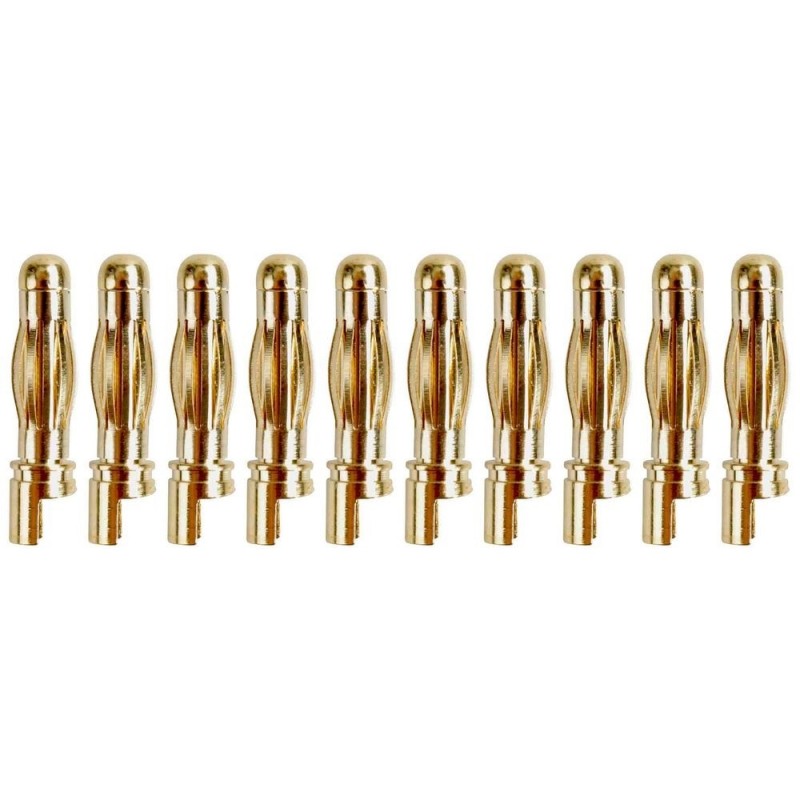 GOLD Socket 2/2.3/3/3.5/4/5/5.5/6/8 - GOLD Socket PK 4mm macho (10 uds) - Modelo Yuki - FLASH RC