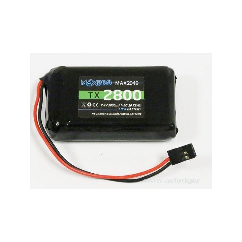 Baterías transmisor - Batería Lipo 2S 2800mAh para Tx Futaba - FLASH RC