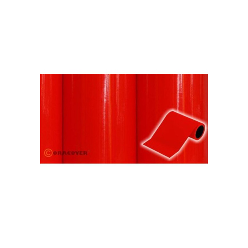 Schrumpfbare Bespannung - ORATRIM Rot Fluo 9.5cmx2m - FLASH RC
