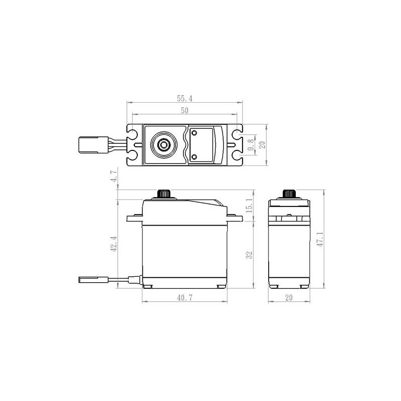 Servo - Savox SC-0251MG+ servo digital estándar (61g, 16kg.cm, 0.18s/60°) - FLASH RC