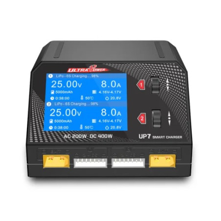 Chargeur -Chargeur UP7 Duo 2X200W 12V/220V Ultra Power - FLASH RC