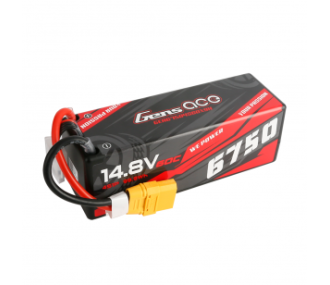 Baterías para coches y barcos RC - Batería Gens Ace, Lipo 4S 14.8V 6750mAh 70C hardcase XT90 socket - FLASH RC