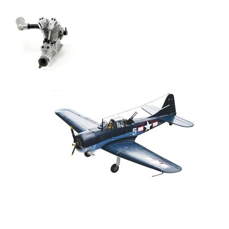 Pack Aviones VQ modelo SBD-5 DAUNTLESS ARF 1,54m + Saito FA-62B - FLASH RC