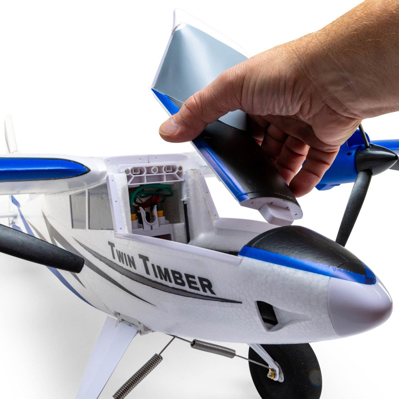 RC-Flugzeug für Anfänger - Twin Timber 1.6m BNF Basic mit AS3X und SAFE Select - FLASH RC