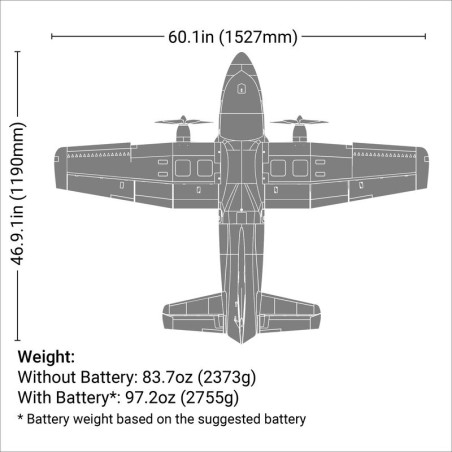 EC-1500 Twin 1.5m BNF Basic with AS3X and SAFE Select - FLASH RC