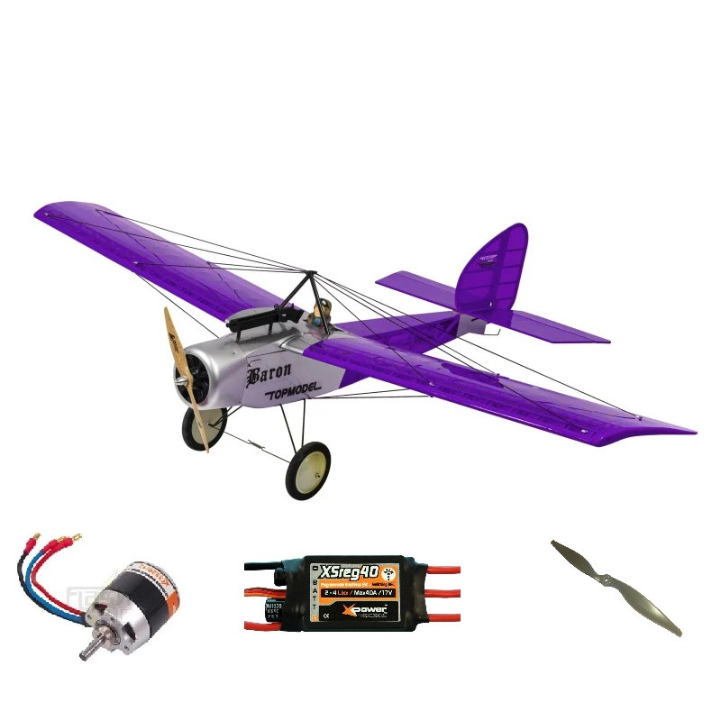 Pack Flugzeug Ecotop Baron Violet ARF ca.1.57m mit Motorisierung - FLASH RC