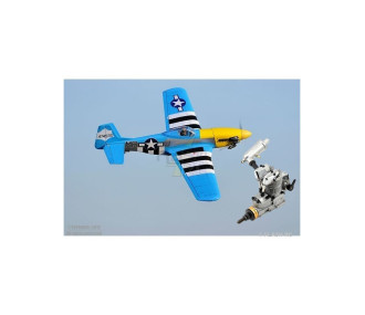 Velivolo VQ modello P-51D Obsession circa 1,52m + motore Saito FA-62B 4 tempi a metanolo - FLASH RC