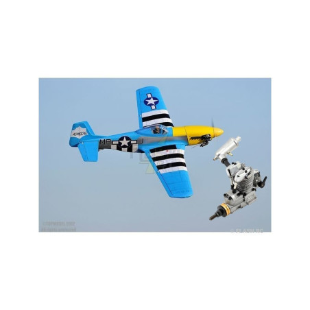Aircraft VQ model P-51D Obsession approx.1.52m + Saito FA-62B 4-stroke methanol engine - FLASH RC