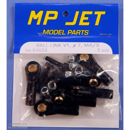 FLASH RC - Rótula V1, Ø7, M4/3 6pcs - Rótula con agujero