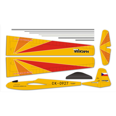 Avion Hacker Model Lunak orange env.2.00m ARF ailes/empennages recouverts - FLASH RC