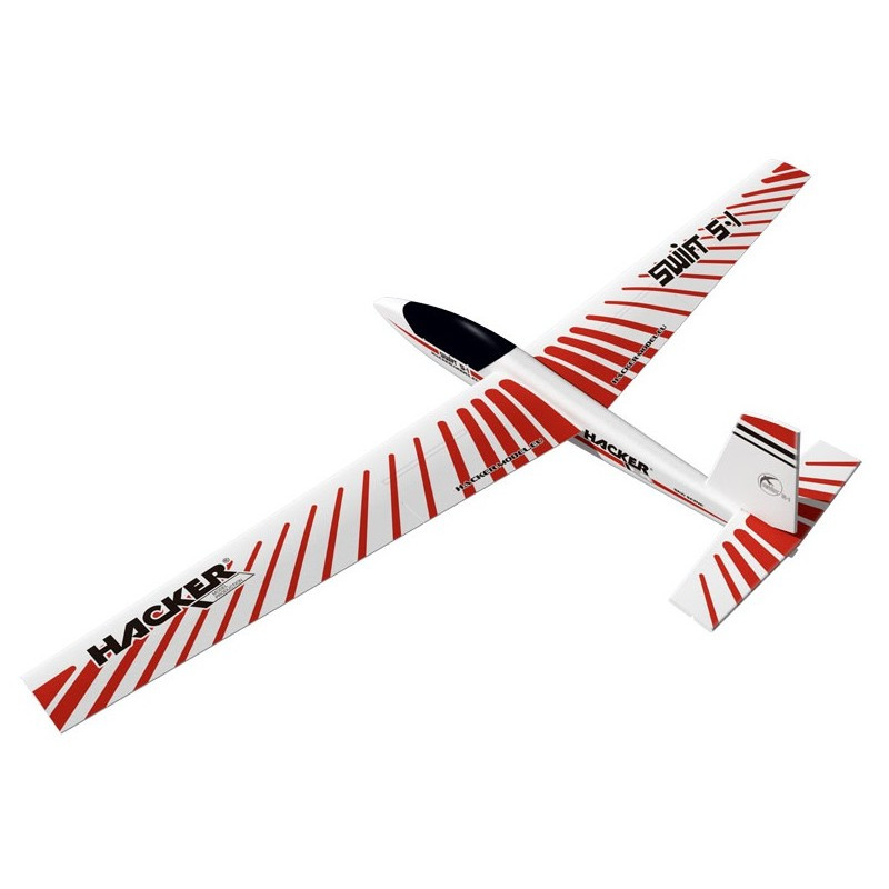 FLASH RC - Swift rojo aprox.2.00m ARF Hacker ModeL alas/patas cubiertas