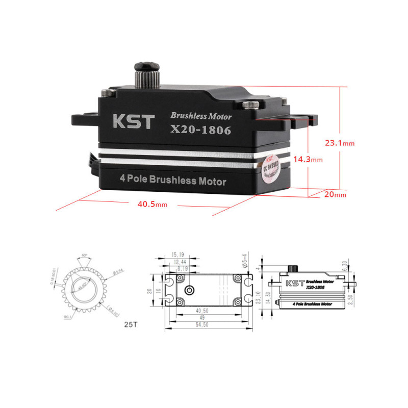 Servo sin escobillas KST X20-1806 V8.0