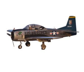 Avion VQ Model T-28 Trojan 120 size EP-GP (envergure 1,77m) Argent - FLASH RC