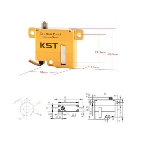 Servo alare KST X10 MINI PRO-A ( 20g, 8kg.cm, 0,08/60°) - FLASH RC