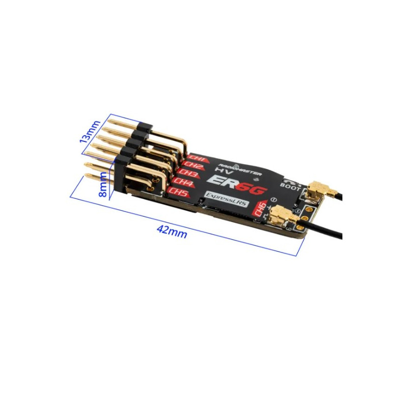 RADIOMASTER - Receptor RadioMaster ER6G 6 canales 2,4 GHz PWM ExpressLRS - FLASH RC