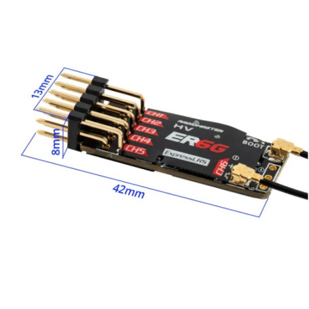 RadioMaster Récepteur 6 canaux ER6G 2,4 GHz PWM ExpressLRS - FLASH RC