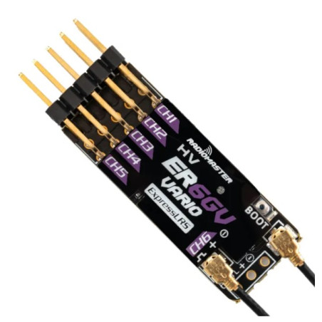 RADIOMASTER - RadioMaster 6-Kanal-Empfänger ER6GV 2,4 GHz PWM ExpressLRS mit Vario-Sensor - FLASH RC