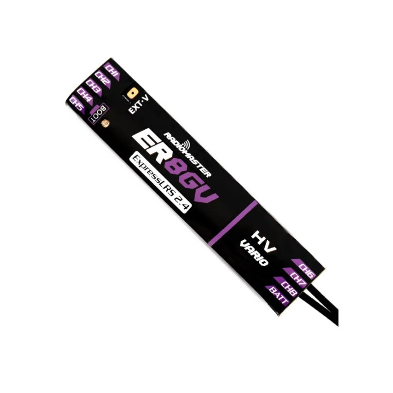 RADIOMASTER - RadioMaster ER8GV 2.4 GHz PWM ExpressLRS 8-channel receiver with Vario sensor - FLASH RC