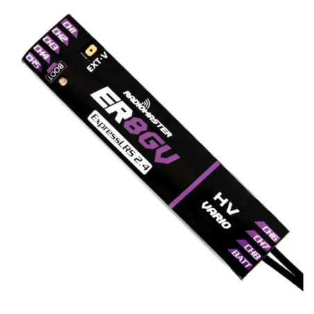 RADIOMASTER - RadioMaster Empfänger ER8GV 2,4 GHz PWM ExpressLRS 8-Kanal mit Vario-Sensor - FLASH RC