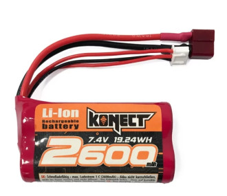 Batterie Li-ion 7.4v 2600mah 15C KONECT KN-LI0742600 - FLASH RC