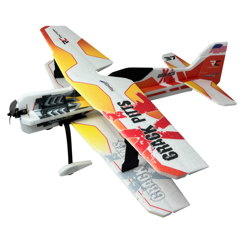 Aereo RC Fabbrica Crack Pitts XL Giallo circa 1.00m - FLASH RC