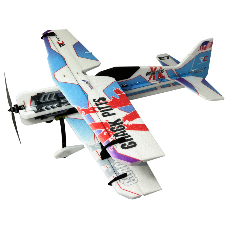 Avion RC Voltige - Avion RC Factory Crack Pitts XL Bleu env. 1.00m - FLASH RC