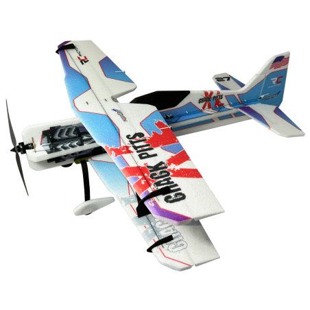 Avion RC Voltige - Avion RC Factory Crack Pitts XL Bleu env. 1.00m - FLASH RC