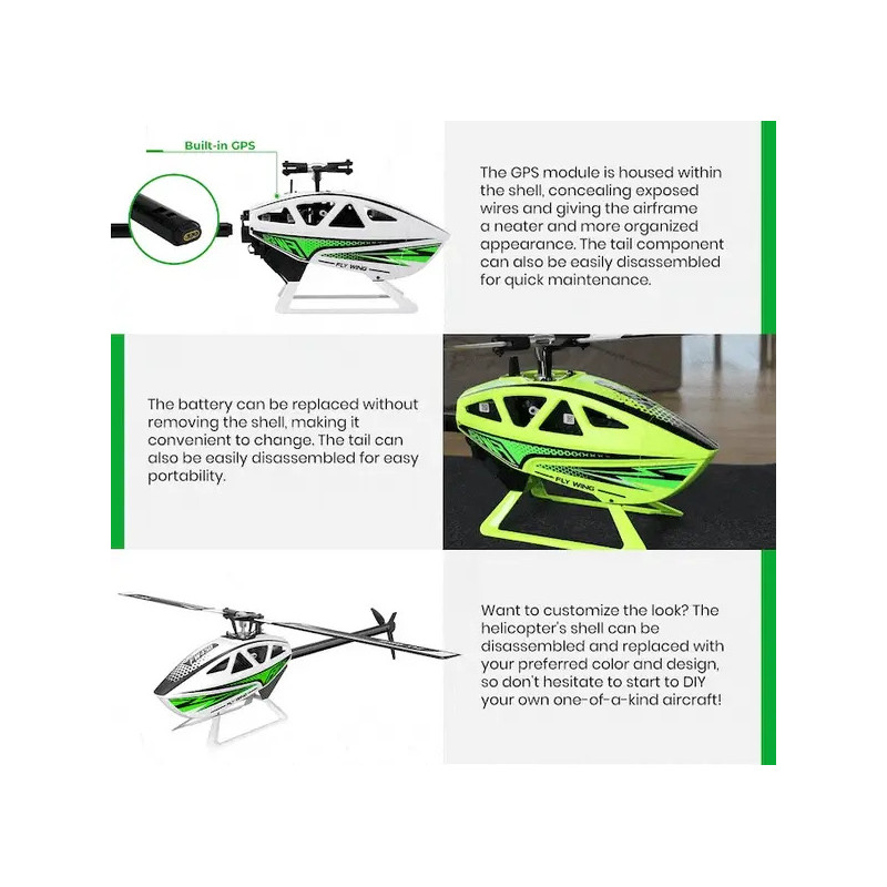 FLY WING - FW450L V3 helicoptère - Blanc PNP