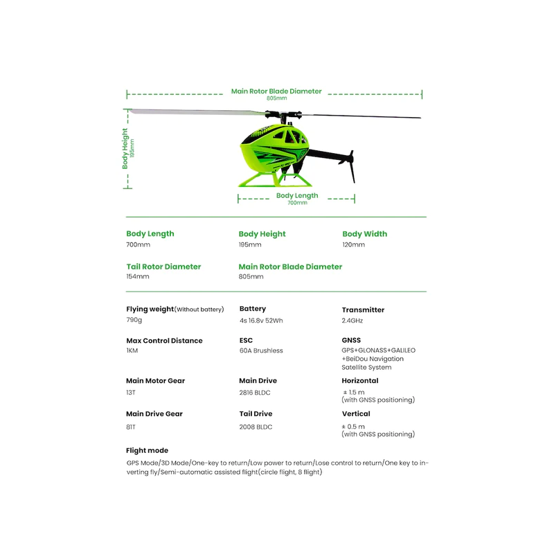 FLY WING - FW450L V3 helicoptère - Blanc PNP