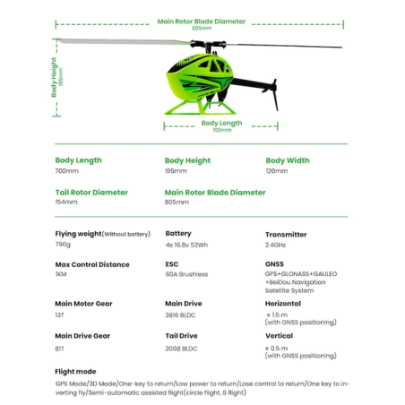 FLY WING - FW450L V3 helicoptère - Blanc PNP
