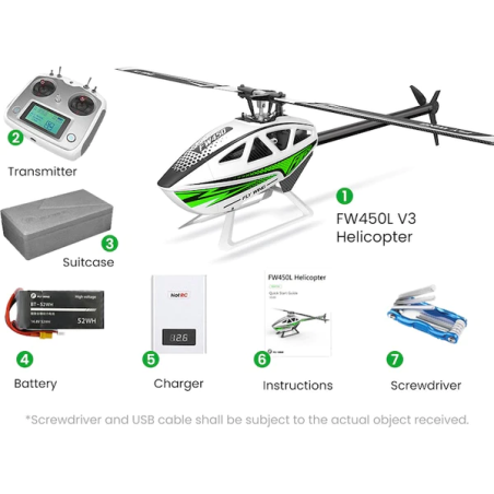 FLY WING - Elicottero FW450L V3 - RTF Verde
