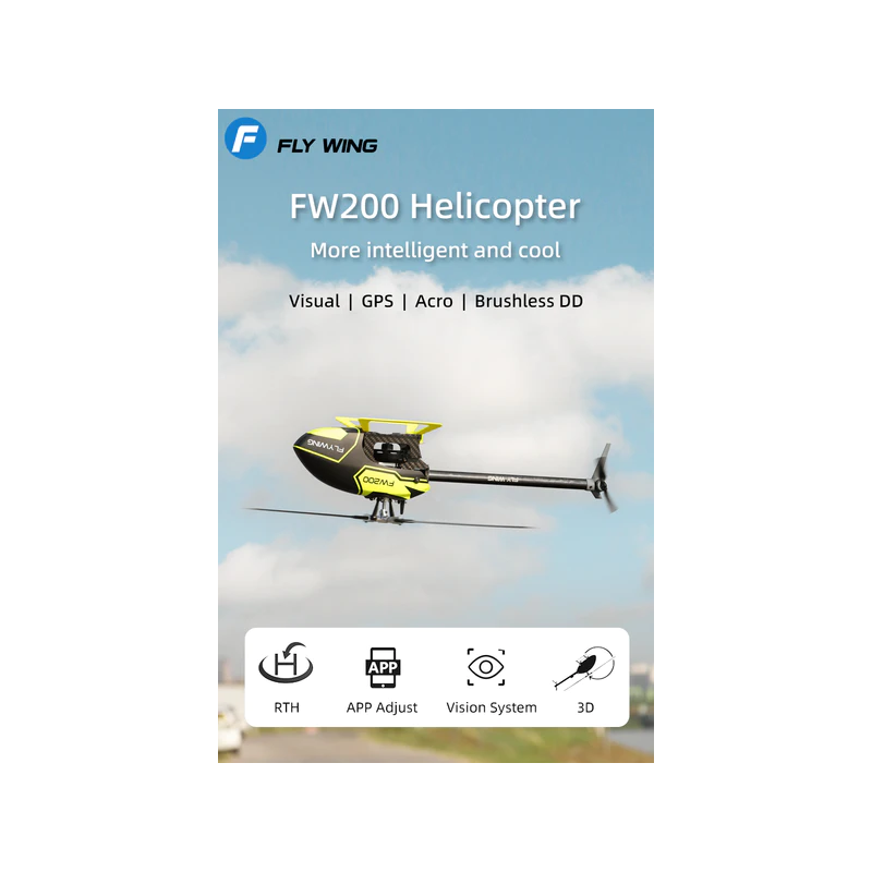 FLY WING Elicottero FW200 RC GPS/TOF H1 - Giallo RTF