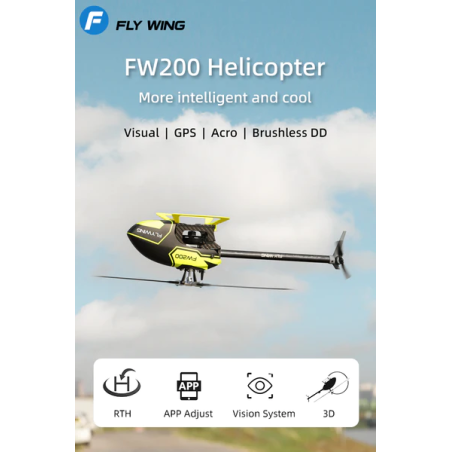 FLY WING Helicoptère FW200 RC GPS/TOF H1 - Jaune RTF