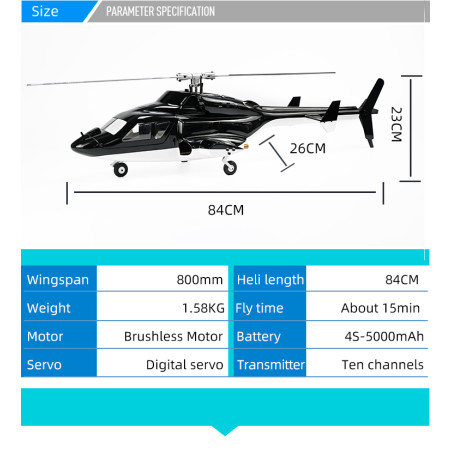 FLY WING - Airwolf RC Helicopter - PNP