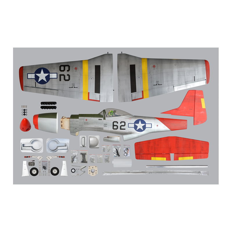Flugzeug Phoenix Model P51 MUSTANG 1,41m ARF .46 -.55 - FLASH RC