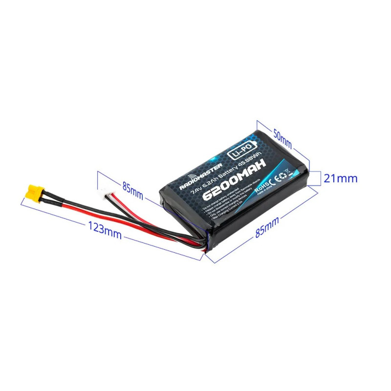 Akku RadioMaster Lipo 2s 7.4V 6200mah XT30 - FLASH RC