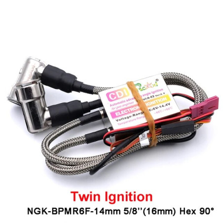 Twin cylinder ignition for NGK-BPMR6F-14mm 90° spark plug RCEXL