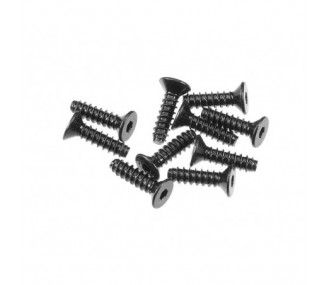 RC Car Parts - AXIAL AXA0414 Hex Sckt TappingFlat Hd M2.6x10mm Blk (10) - FLASH RC