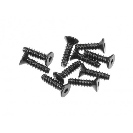 RC Car Parts - AXIAL AXA0414 Hex Sckt TappingFlat Hd M2.6x10mm Blk (10) - FLASH RC