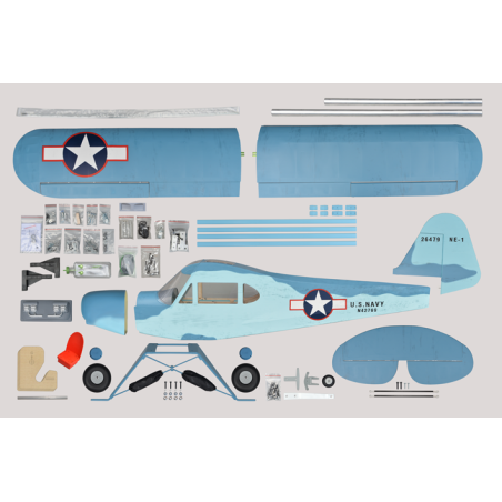 Avion Phoenix Model_NAVI PIPER J3 CUB_2,3 m_ARF 20 - 26CC - FLASH RC