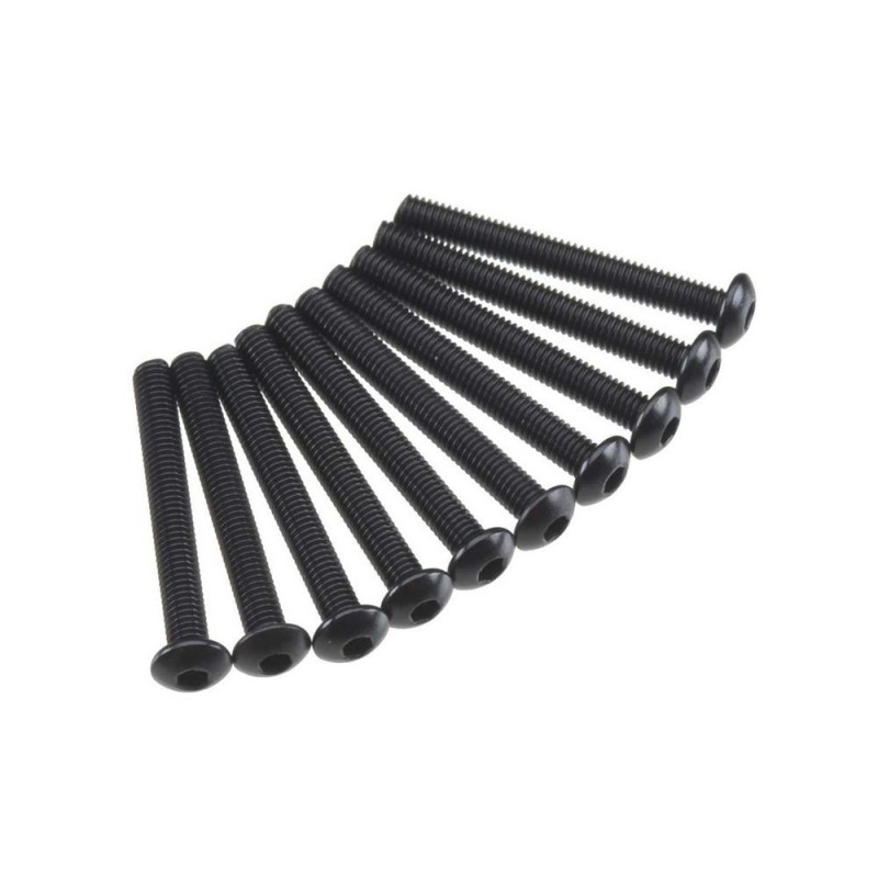 Piezas de repuesto para coches RC - AXIAL AXA120 Hex Socket Button Head M3x25mm Black (10) - FLASH RC